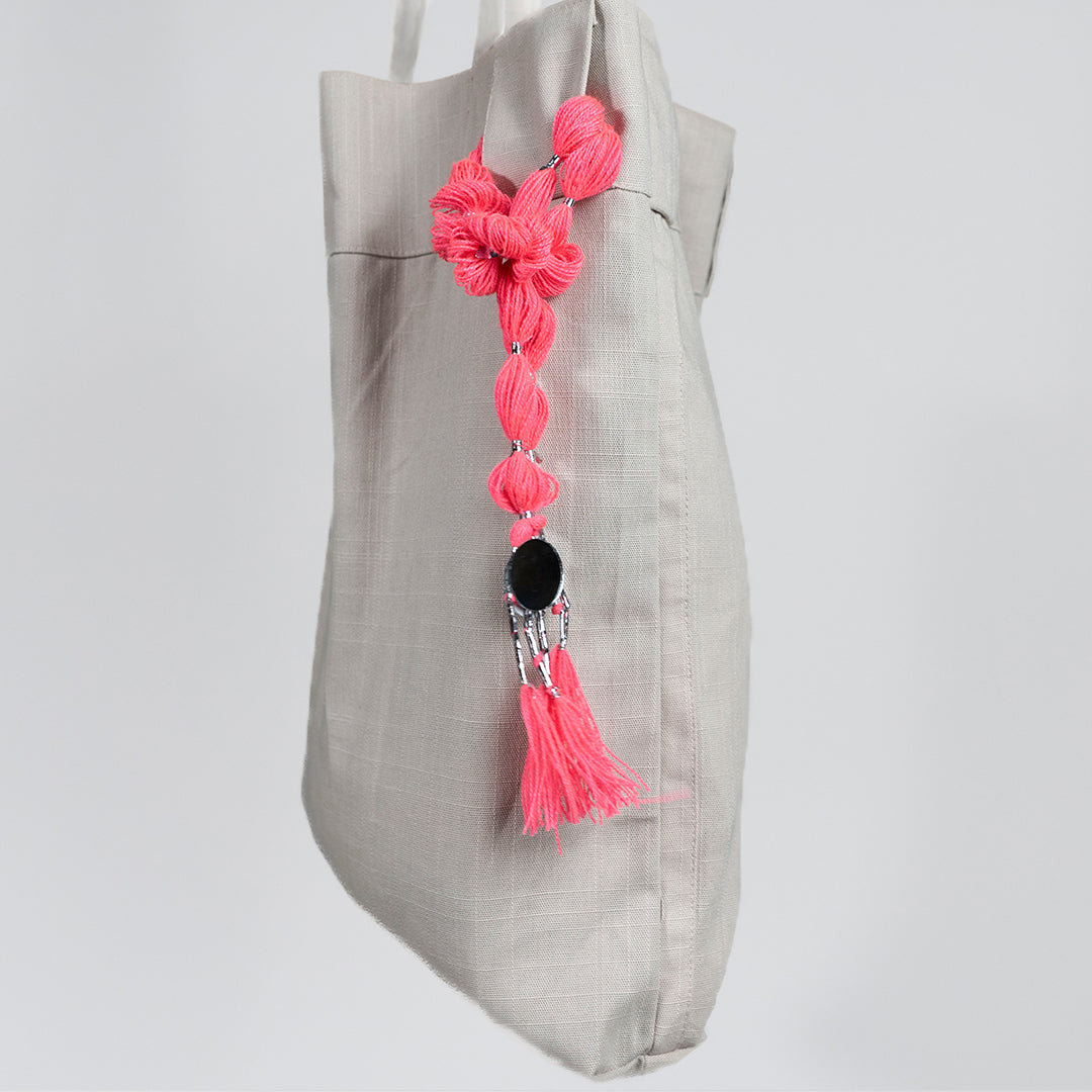 Rung Mirror Tassel Tote – Upcycled IKEA Curtain