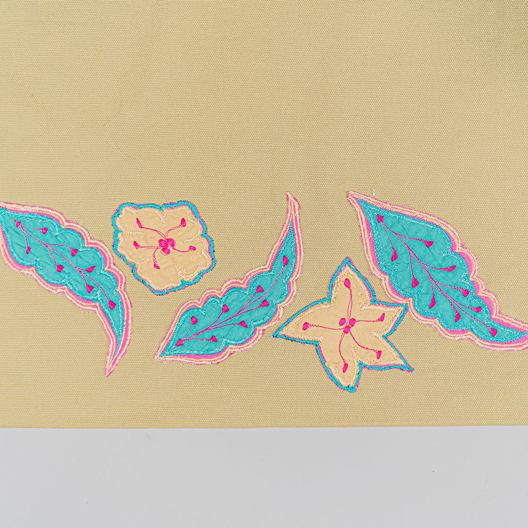Sabza Canvas Tote Bag with Floral Appliqué