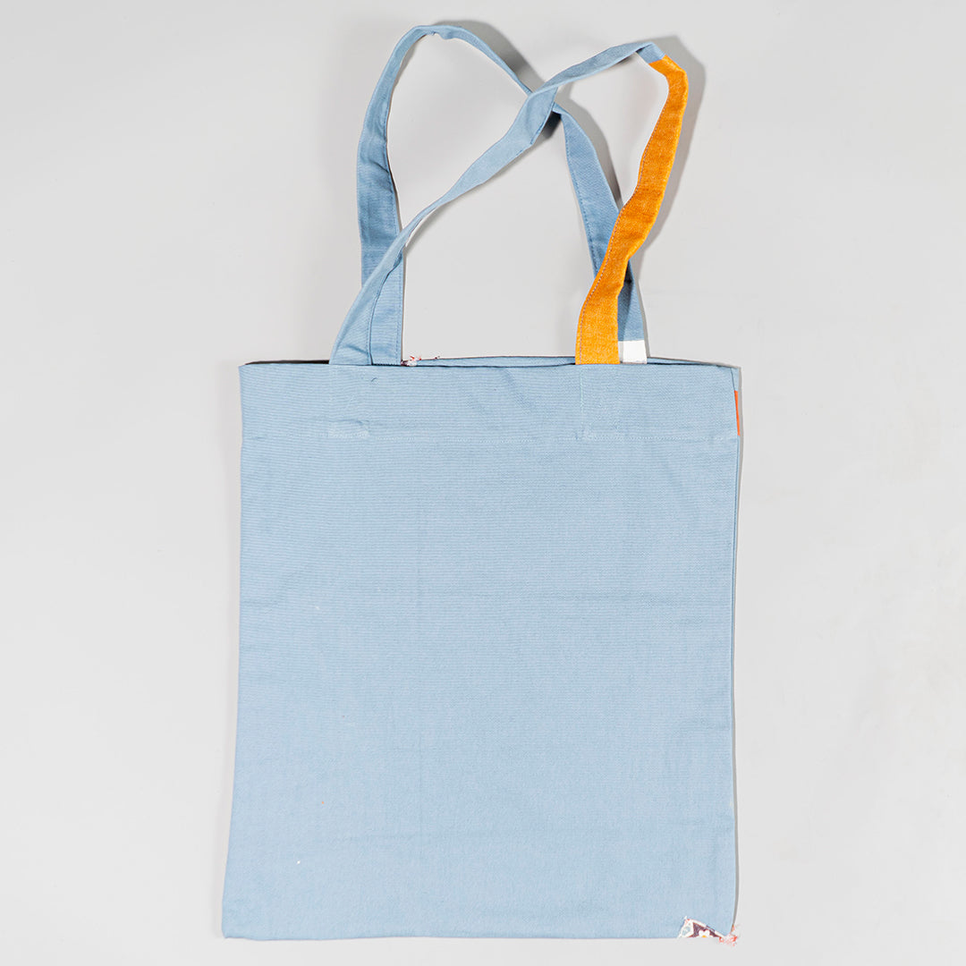 Resha Canvas Tote Bag with Appliqué Lines