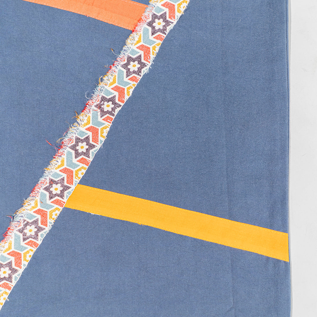 Resha Canvas Tote Bag with Appliqué Lines