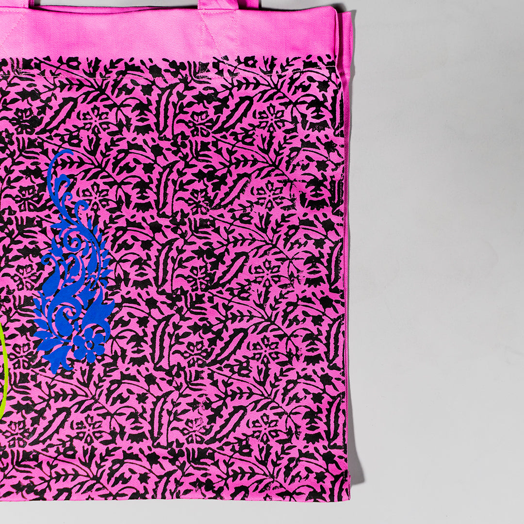 Kaari Blockprint Capacity Canvas Tote Bag