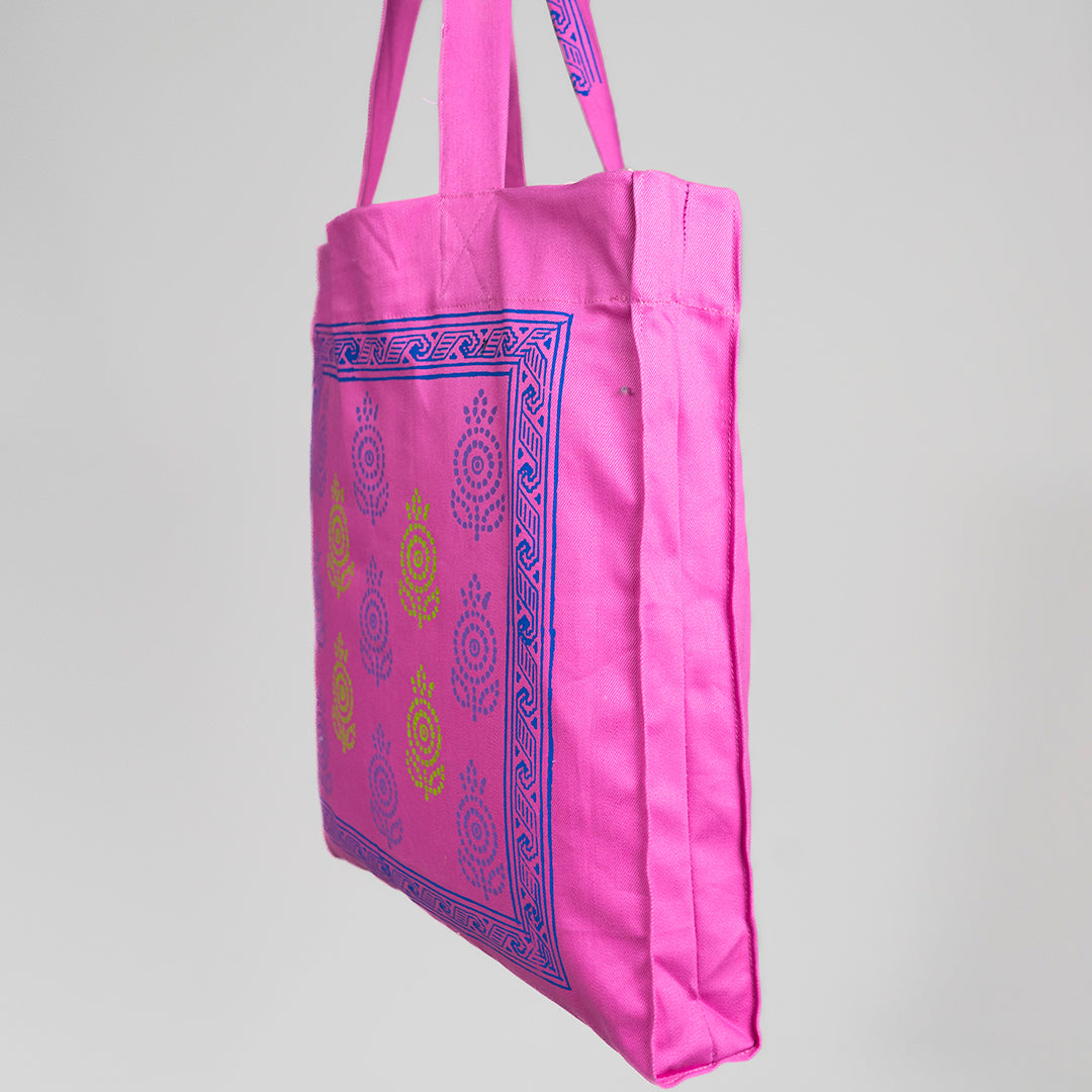 Roshnai Blockprint Capacity Canvas Tote Bag