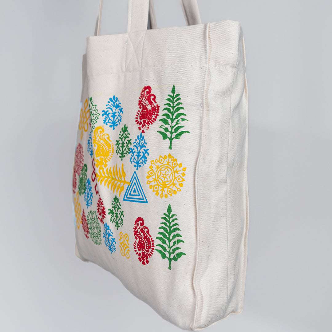 Rangrez Blockprint Max-Capacity Canvas Tote Bag