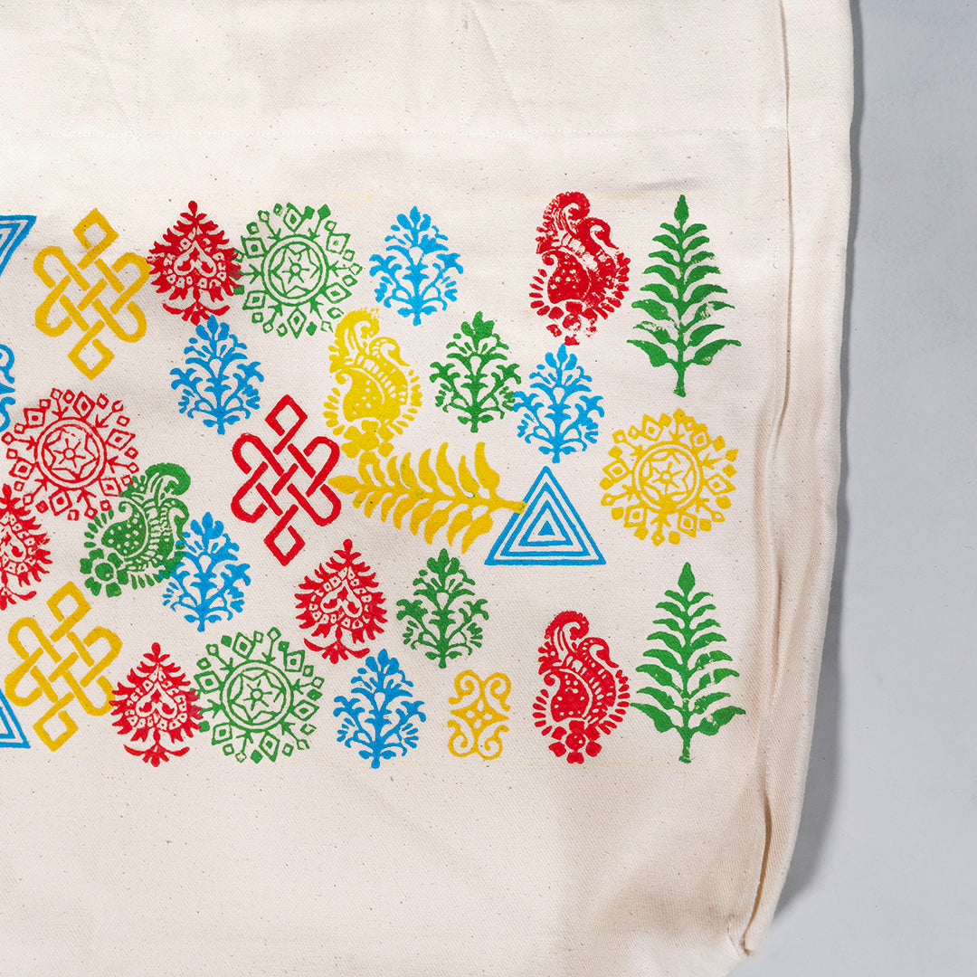 Rangrez Blockprint Max-Capacity Canvas Tote Bag