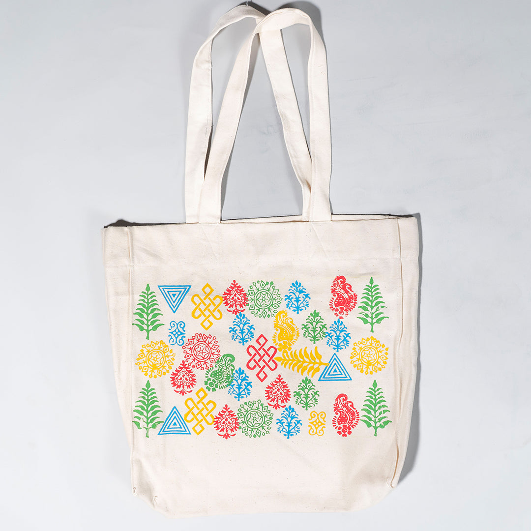 Rangrez Blockprint Max-Capacity Canvas Tote Bag