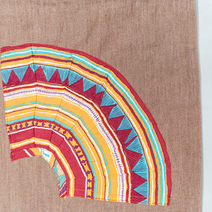 Baadal Canvas Tote Bag with Fan Appliqué