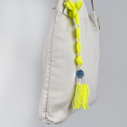 Bijli Truck Tassel Tote – Upcycled Curtain Fabric