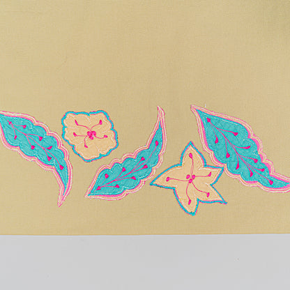 Sabza Canvas Tote Bag with Floral Appliqué