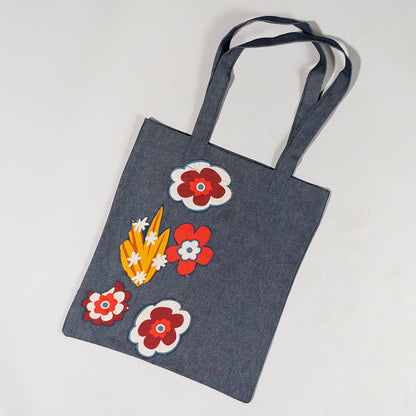 Gulbahar Denim Tote Bag with Appliqué