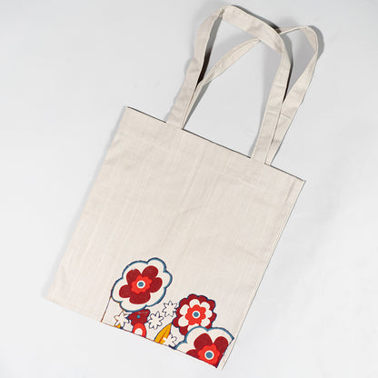 Aangan Appliqué Tote Bag – Upcycled Curtain Edition