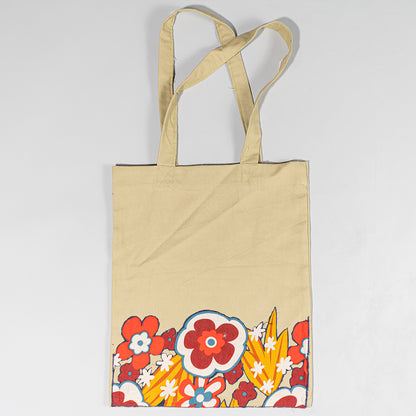 Bahaar Canvas Tote Bag with Appliqué