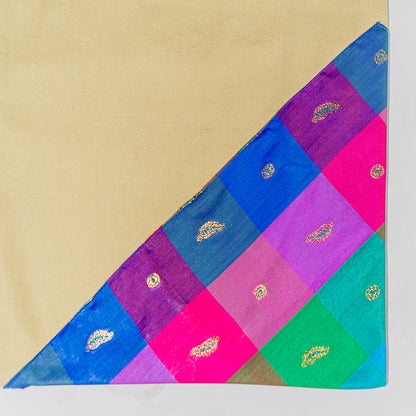 Rangrez Canvas Tote Bag with Banarsi Appliqué