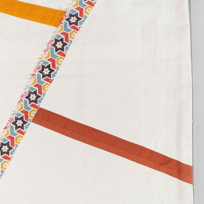 Resha Canvas Tote Bag with Appliqué Lines