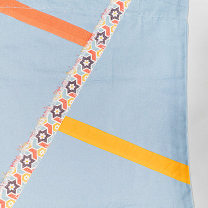 Resha Canvas Tote Bag with Appliqué Lines