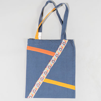 Resha Canvas Tote Bag with Appliqué Lines