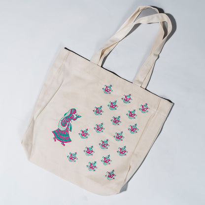 Deepa Blockprint Max-Capacity Canvas Tote Bag