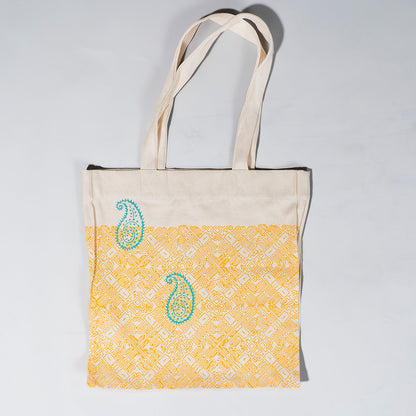 Zardgul Blockprint Capacity Canvas Tote Bag