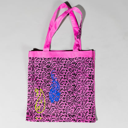 Kaari Blockprint Capacity Canvas Tote Bag