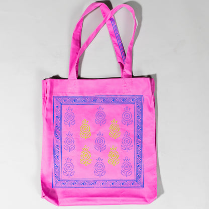 Roshnai Blockprint Capacity Canvas Tote Bag