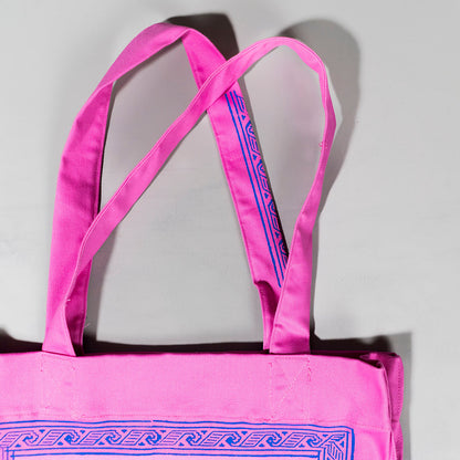 Roshnai Blockprint Capacity Canvas Tote Bag