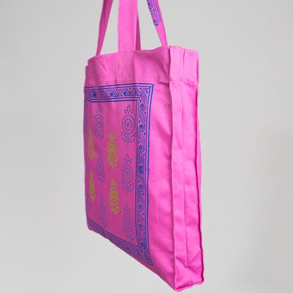 Roshnai Blockprint Capacity Canvas Tote Bag