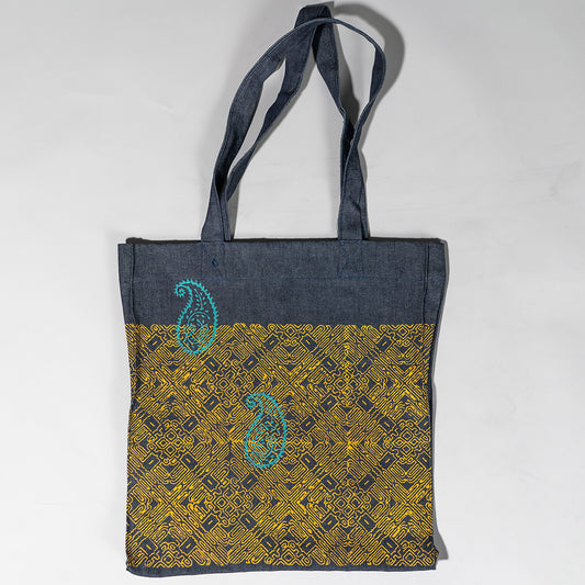 Nazaakat Blockprint Capacity Canvas Tote Bag