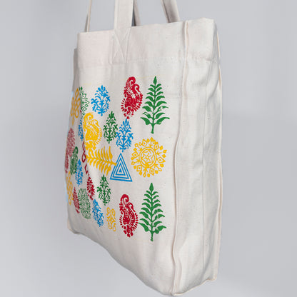 Rangrez Blockprint Max-Capacity Canvas Tote Bag