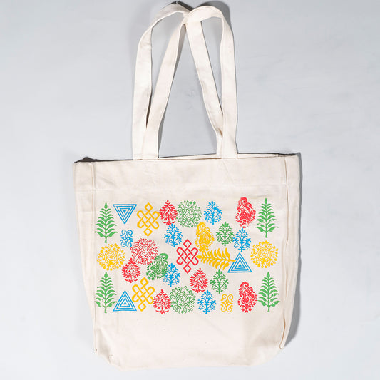 Rangrez Blockprint Max-Capacity Canvas Tote Bag